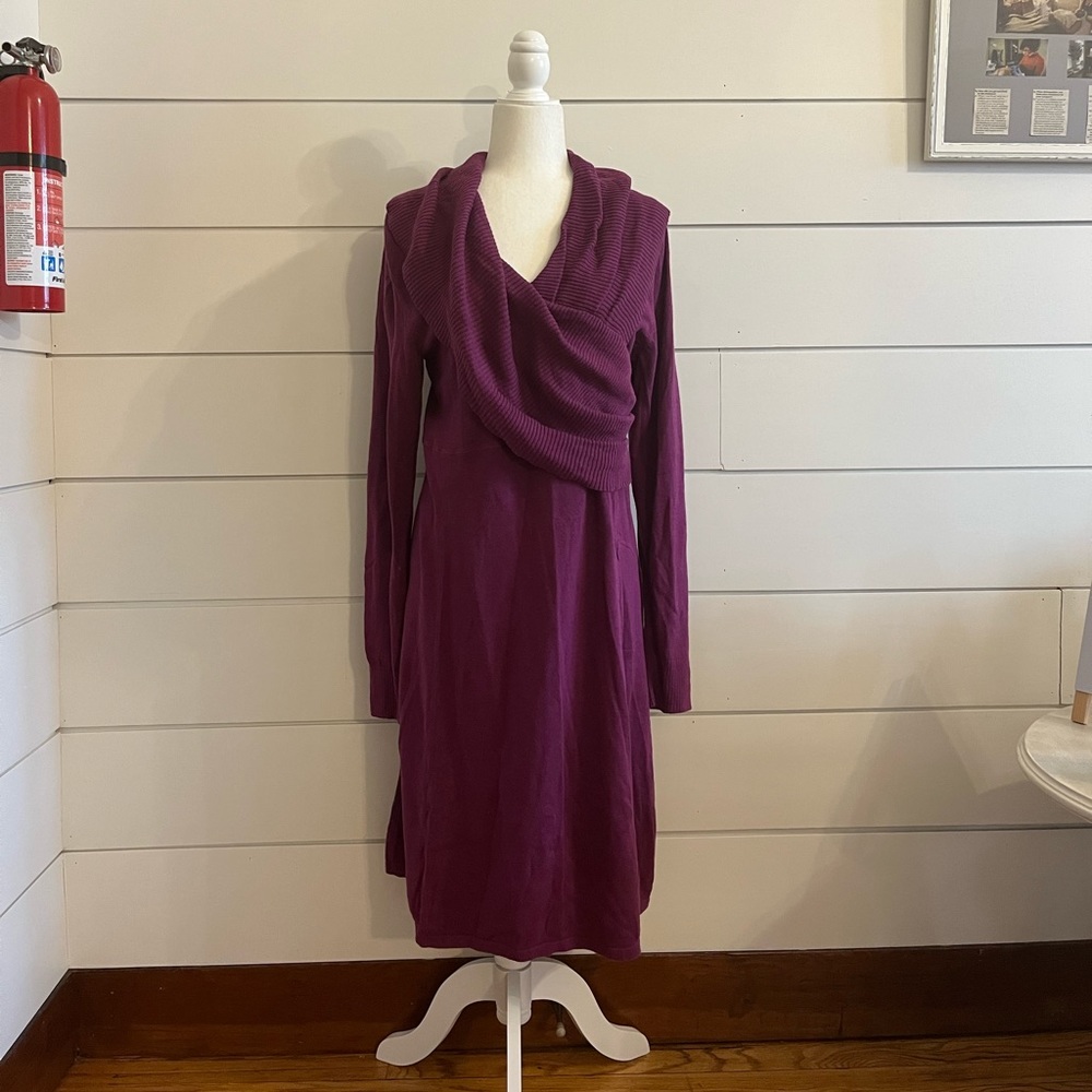Athleta scarf sweater midi dress